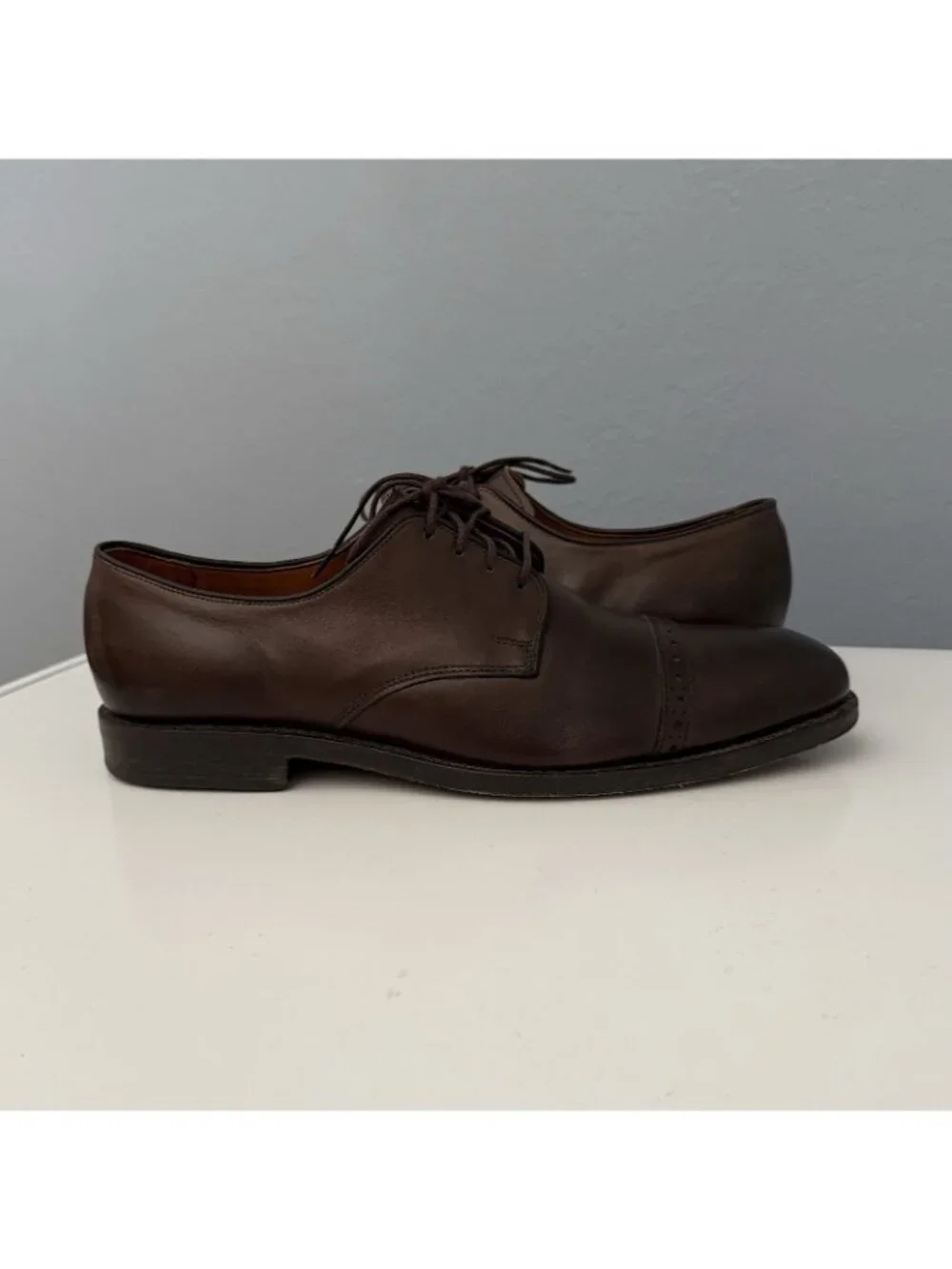 Allen Edmonds Fifth Avenue Leather Cap Toe Oxfords Brown (7485) Sz 9 D